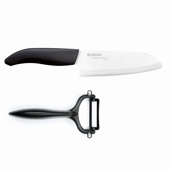 GEN Cut & Peel Set - Santokumesser mit Schäler, schwarz