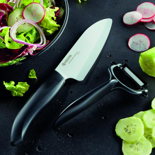 GEN Cut & Peel Set - Santokumesser mit Schäler, schwarz