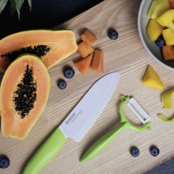 GEN GREEN Keramik-Santokumesser, Klinge: 14 cm