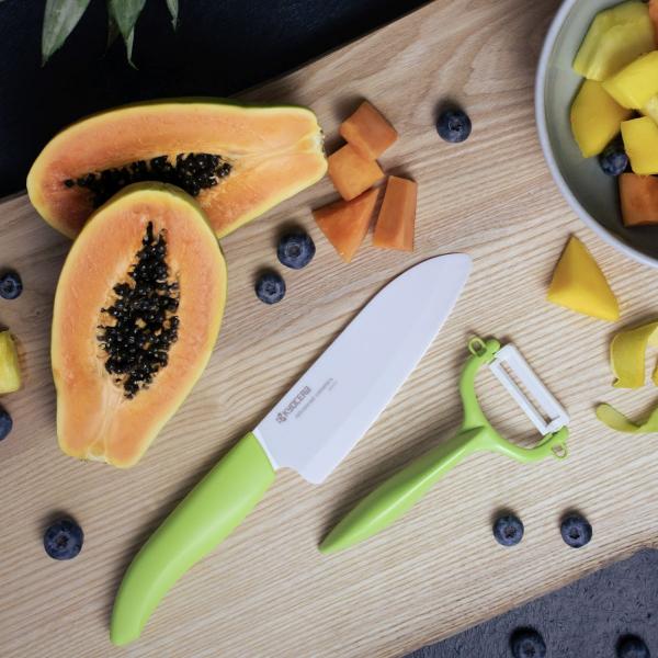 GEN GREEN Keramik-Santokumesser, Klinge: 14 cm