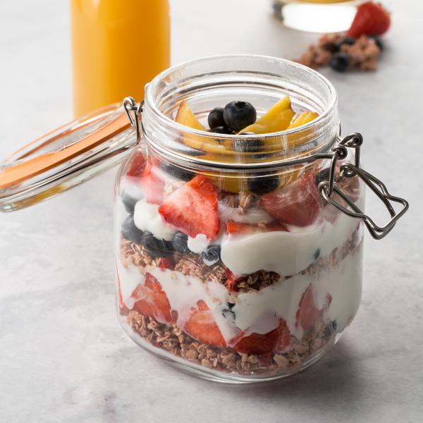 Quadratisches Bügelverschluss Glas, 1 Liter