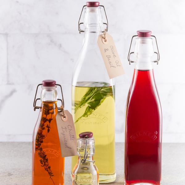 Quadratische Bügelverschluss Flasche, 1 Liter