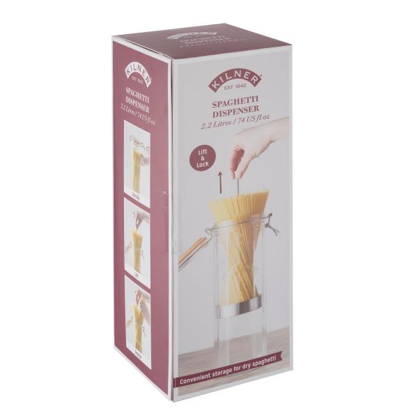 Spaghetti Facetten-Glas mit Bügelverschluss, 2 Liter