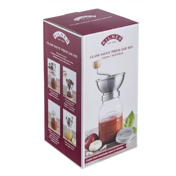 Passiermühle mit Vorratsglas und Deckel, 1 Liter