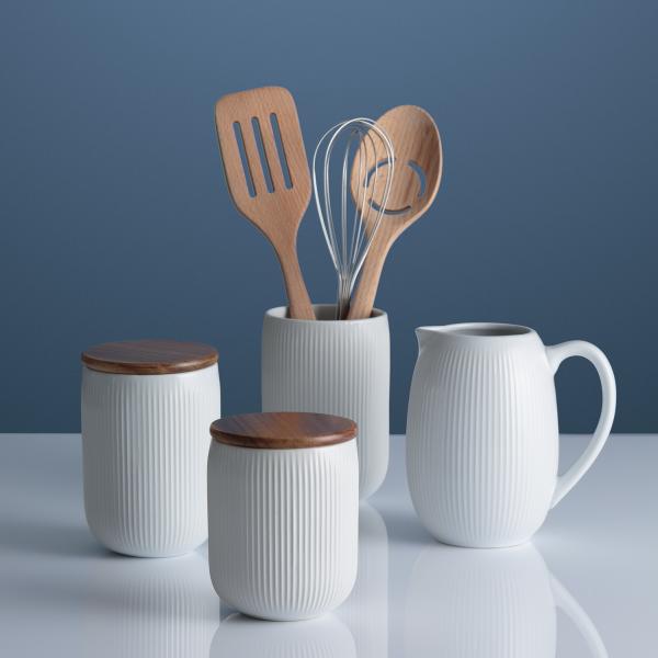 Linear - Vorratsbehälter klein mit Deckel, weiß