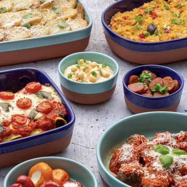 Worlds Foods - Ofenform, rechteck, hellblau, 29 x 19 cm