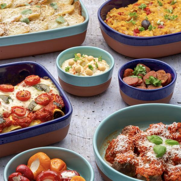 Worlds Foods - Ofenform, oval, hellblau, 28 x 18 cm