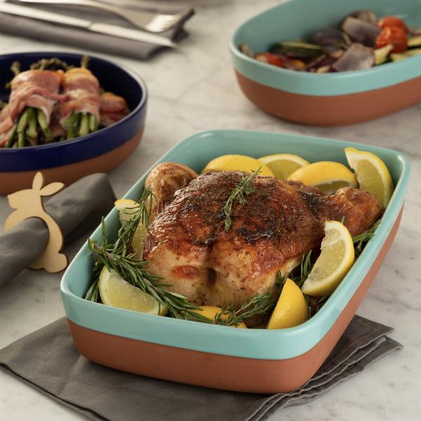 Worlds Foods - Ofenform, rechteck, hellblau, 25 x 17,5 cm