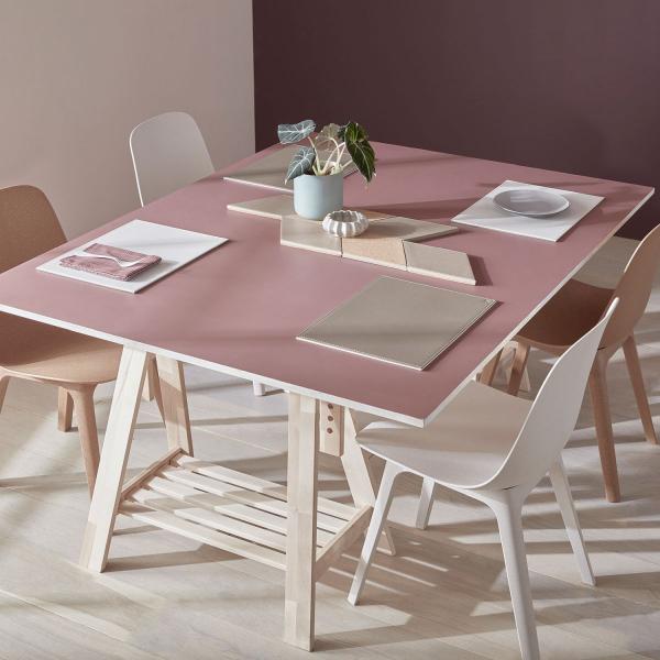 DUO - Platzset rechteckig, taupe/weiß