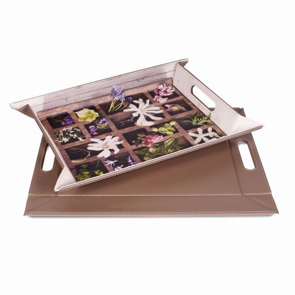 DUO - Motivdruck-Wendetablett, Wild Flowers/Taupe, klein