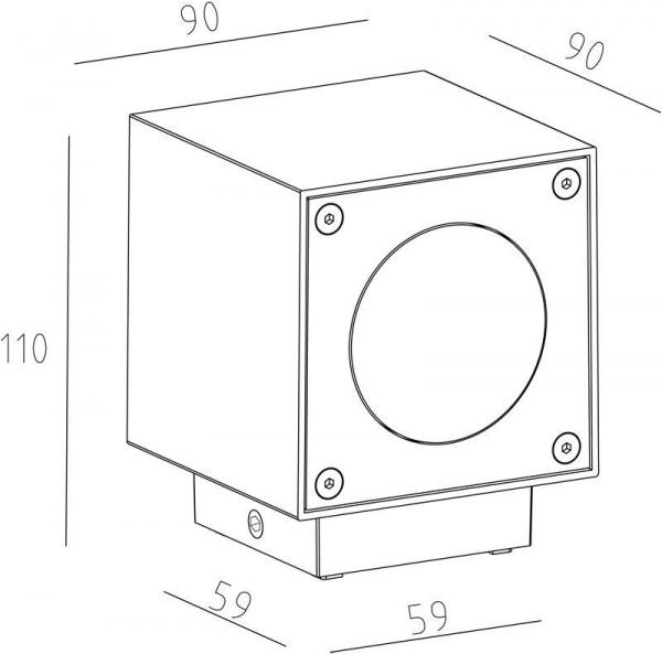 Wandaufbauleuchte, Cubodo A, 220-240V AC/50-60Hz, Leistung / Leistungsaufnahme: 5,00 W / 5,70 W