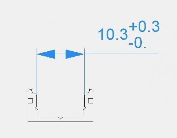 U-Profil flach AU-01-08 für 8 - 9,3 mm LED Stripes, Silber-matt, eloxiert, 2000 mm