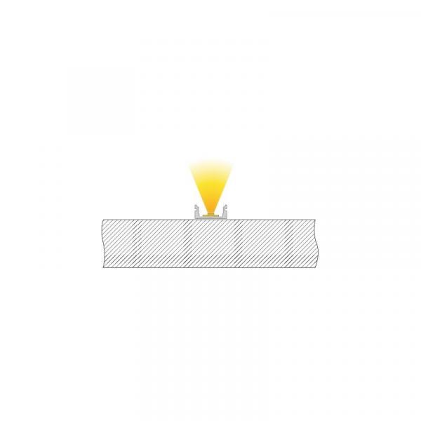 U-Profil flach AU-01-10 für 10 - 11,3 mm LED Stripes, Weiß-matt, 2000 mm