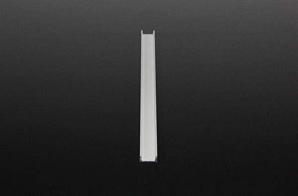 U-Profil flach AU-01-12 für 12 - 13,3 mm LED Stripes, Silber, gebürstet, 2000 mm