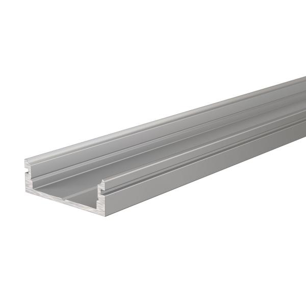 U-Profil flach AU-01-15 für 15 - 16,3 mm LED Stripes, Silber-matt, eloxiert, 1000 mm