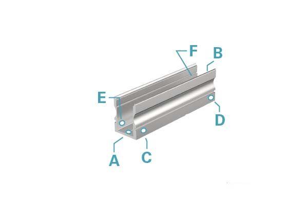 U-Profil hoch AU-02-08 für 8 - 9,3 mm LED Stripes, Silber-matt, eloxiert, 1000 mm