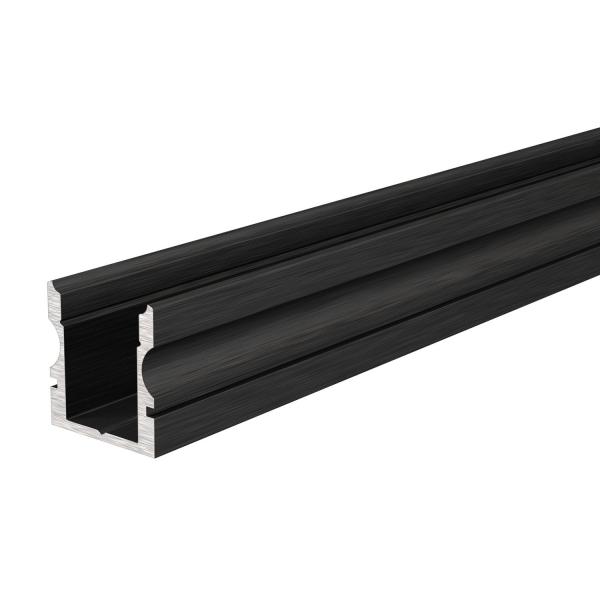 U-Profil hoch AU-02-08 für 8 - 9,3 mm LED Stripes, Schwarz-matt, eloxiert, 1000 mm