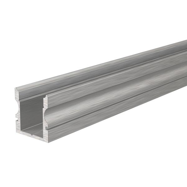 U-Profil hoch AU-02-08 für 8 - 9,3 mm LED Stripes, Silber, gebürstet, 1000 mm