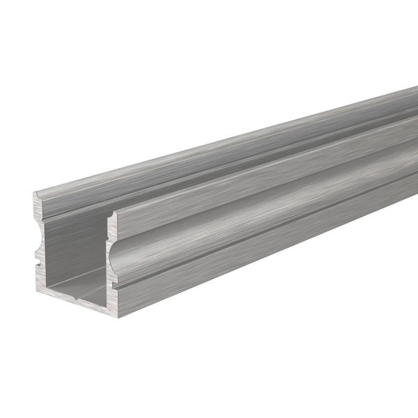 U-Profil hoch AU-02-10 für 10 - 11,3 mm LED Stripes, Silber, gebürstet, 2000 mm