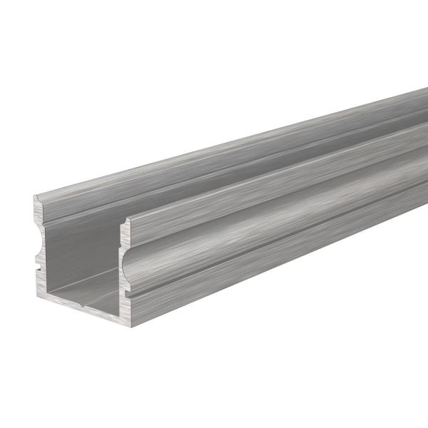 U-Profil hoch AU-02-12 für 12 - 13,3 mm LED Stripes, Silber, gebürstet, 1000 mm