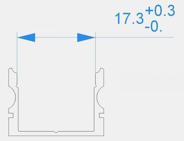 U-Profil hoch AU-02-15 für 15 - 16,3 mm LED Stripes, Weiß-matt, 2000 mm