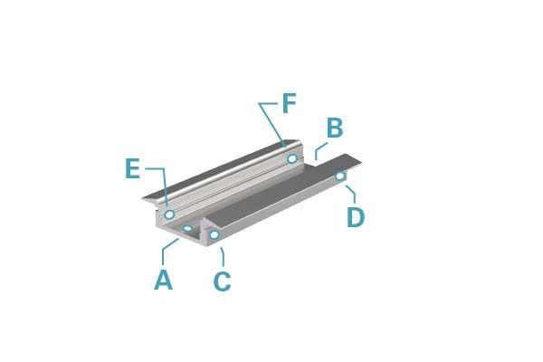 T-Profil flach ET-01-10 für 10 - 11,3 mm LED Stripes, Silber-matt, eloxiert, 2000 mm