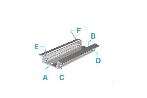 T-Profil flach ET-01-12 für 12 - 13,3 mm LED Stripes, Schwarz-matt, eloxiert, 1000 mm