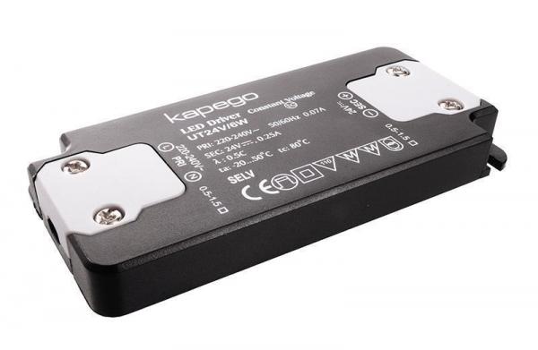 Deko-Light Netzgerät, FLAT, CV, UT24V/6W, spannungskonstant, 220-240V AC/50-60Hz, 24V DC, 0-250 mA,