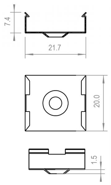 2er Set Halteklammern für AU-15