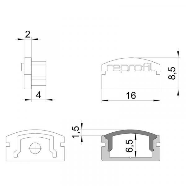 Endkappe F-AU-01-10 Set 2 Stk