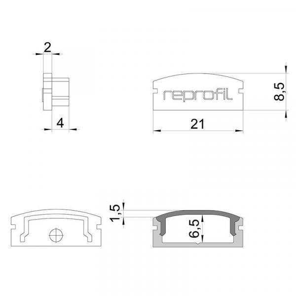 Endkappe F-AU-01-15 Set 2 Stk