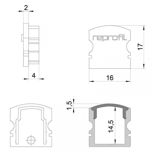 Endkappe F-AU-02-10 Set 2 Stk