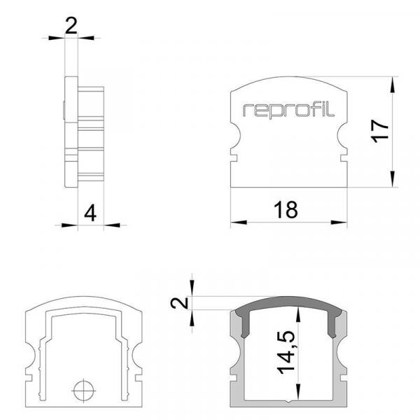 Endkappe F-AU-02-12 Set 2 Stk