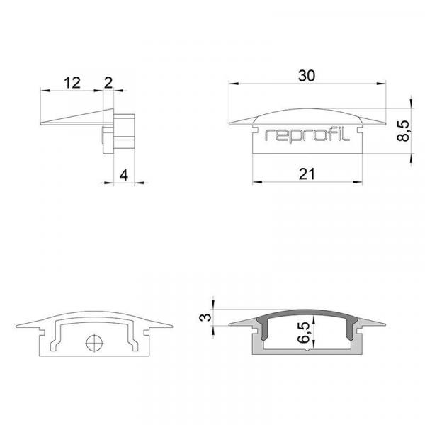 Endkappe F-ET-01-15 Set 2 Stk