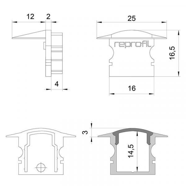 Endkappe F-ET-02-10 Set 2 Stk