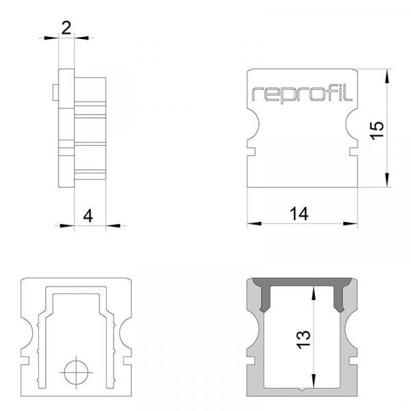 Endkappe P-AU-02-08 Set 2 Stk