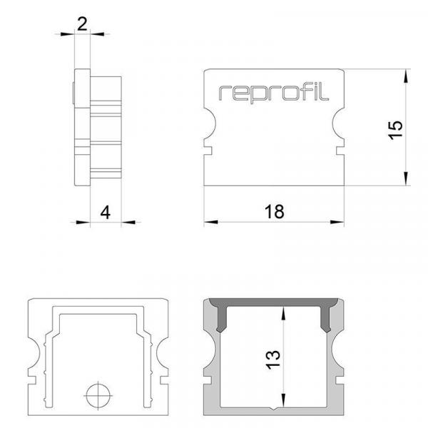 Endkappe P-AU-02-12 Set 2 Stk