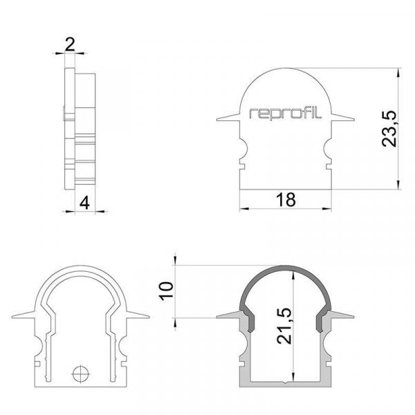 Endkappe R-ET-02-12 Set 2 Stk