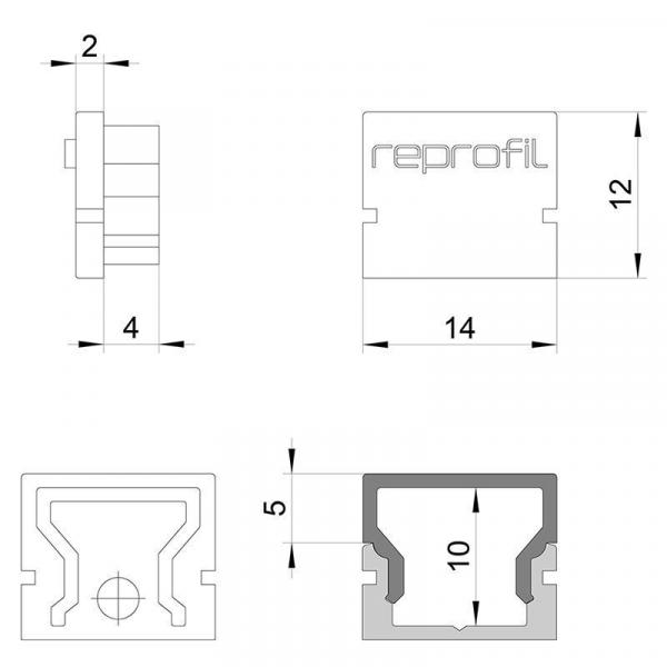 Endkappe H-AU-01-08 Set 2 Stk