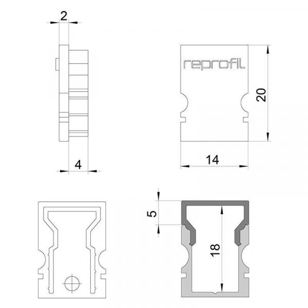 Endkappe H-AU-02-08 Set 2 Stk