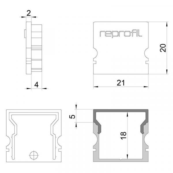 Endkappe H-AU-02-15 Set 2 Stk