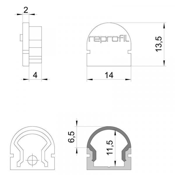 Endkappe R-AU-01-08 Set 2 Stk