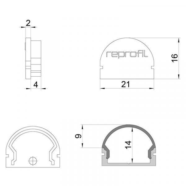 Endkappe R-AU-01-15 Set 2 Stk