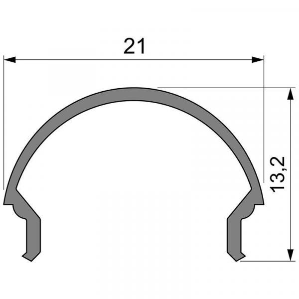 Zubehör, Abdeckung R-01-15, Länge: 2000 mm, Breite: 21 mm, Höhe: 13,15 mm