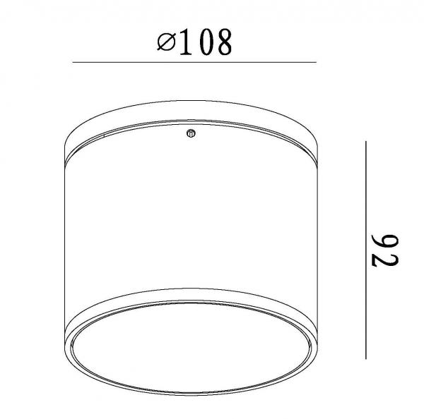 Deckenaufbauleuchte, Mob Round I, 220-240V AC/50-60Hz, GX53, 1x max. 9,00 W