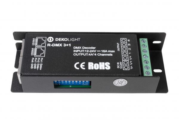 Deko-Light Controller, Dimmer R-DMX 3+1, spannungskonstant, dimmbar: DMX512, 12-24V DC, 16 A, 384,00