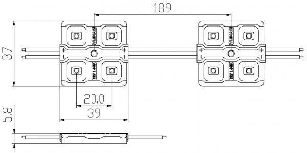 Modul 2835CW 1,5W 12V (20x)