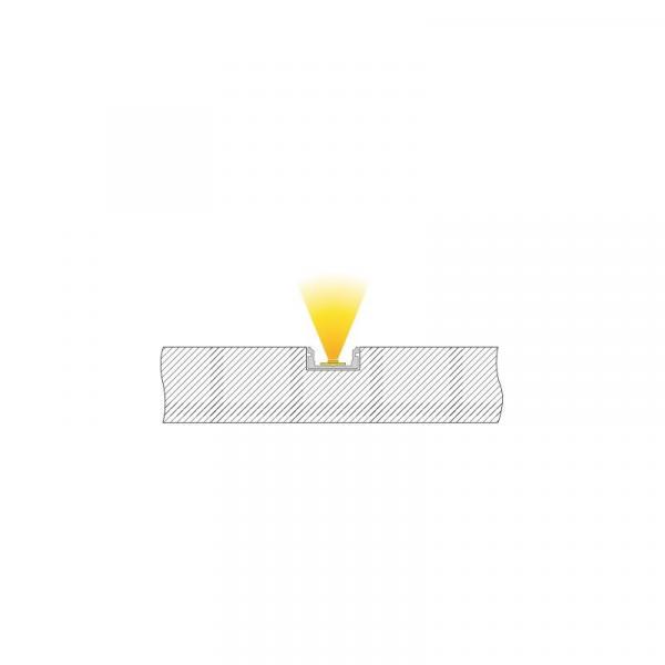 U-Profil flach AU-01-10 für 10 - 11,3 mm LED Stripes, Silber-matt, eloxiert, 3000 mm