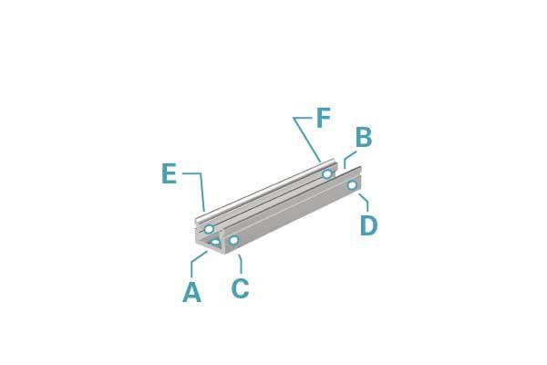 U-Profil flach AU-01-05 für 5 - 5,7 mm LED Stripes, Silber-matt, eloxiert, 1000 mm