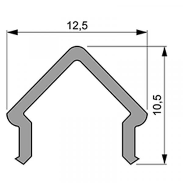 Zubehör, Abdeckung E-01-08, Länge: 1000 mm, Breite: 12,5 mm, Höhe: 10,5 mm